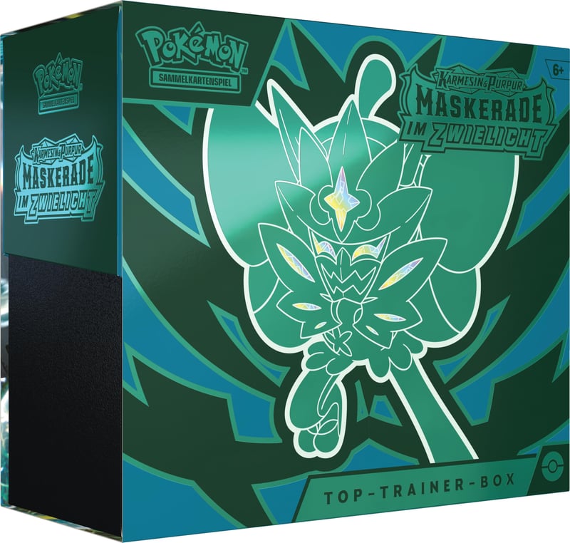 Pokémon Zberateľská kartová hra: Elite Trainer Box Scarlet & Violet – Twilight Masquerade (promo karta Ogerpon v tyrkysovo-zelenej maske, 9 booster balíčkov a)