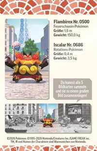 Pokémon kartová hra Mini Tin Box Illumina City: Flambirex a Iscalar – 2 booster balíčky, 1 pohľadnica a 1 hárok nálepiek 5