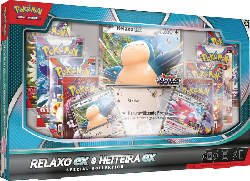 Pokémon kartová hra: Špeciálna kolekcia Snorlax-ex a Blissey-ex – 2 holografické promo karty, 1 obrovská karta a 8 boostrových balíčkov