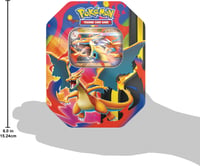 Pokémon kartová hra: Plechová krabička Mega Charizard Y-ex – 4 balíčky a 1 holografická promo karta 4