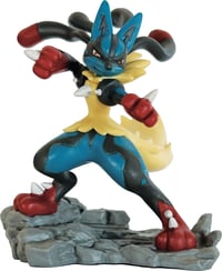Zberateľské balenie Pokémon Mega Lucario-ex – holografická promo karta, obrovská promo karta, 5 posilňovacích balíčkov a figúrka Mega Lucaria 4