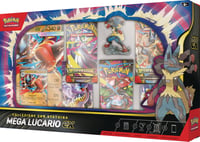 Zberateľské balenie Pokémon Mega Lucario-ex – holografická promo karta, obrovská promo karta, 5 posilňovacích balíčkov a figúrka Mega Lucaria 2