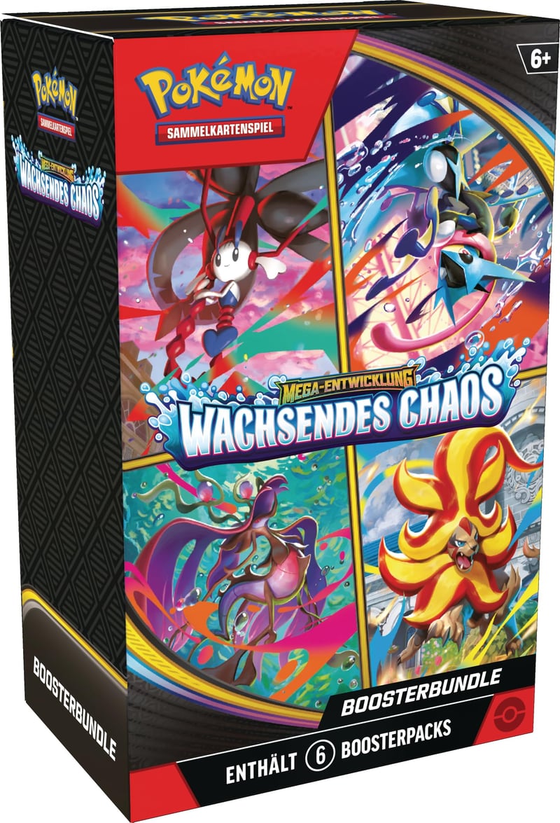 Pokémon TCG Mega Evolúcia – Rastúci chaos Booster Bundle – 6 booster balíčkov