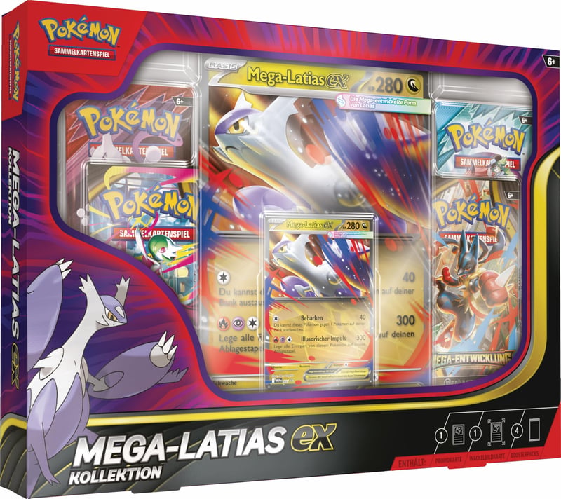 Pokémon TCG Mega Latias-ex kollekció (1 holografikus promókártya + 1 wobble kártya + 4 booster pack)