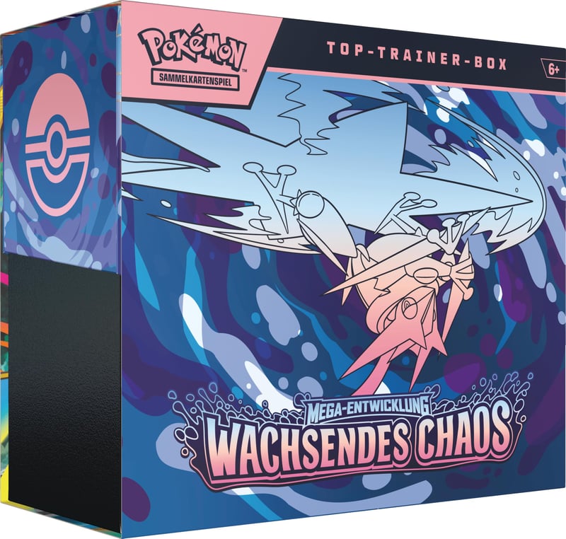 Pokémon TCG Elite Trainer Box Mega vývoj: Rastúci chaos, 1 veľká promo karta, 9 booster balíčkov a prémiové príslušenstvo
