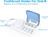 Poketech Elektromos Fogkefe Tartó Oral-B Kompatibilis 4 Fejhez Töltővel 2