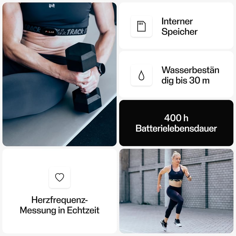 Polar H10 szívfrekvencia szenzor ANT+ Bluetooth ECG vízálló mellkasi szíjjal - M-XXL, Black, H10