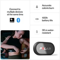 Polar H9 szívfrekvencia szenzor ANT+ Bluetooth vízálló pulzusmérő sporthoz - XS-S, black / grey, H9 4