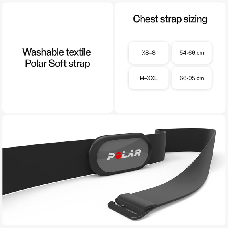Polar H9 szívfrekvencia szenzor ANT+ Bluetooth vízálló pulzusmérő sporthoz - XS-S, black / grey, H9