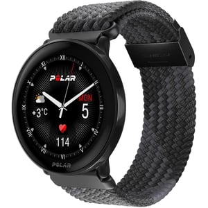 Polar Ignite 3 fitness i wellness pametni sat, GPS, AMOLED zaslon, pleteni remen, crni, analiza spavanja, mjerenje pulsa, praćenje aktivnosti 24/7, u stvarnom vremenu
