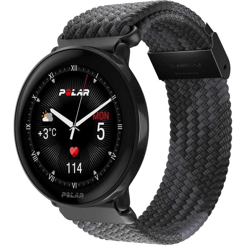 Inteligentné hodinky Polar Ignite 3 Fitness a Wellness s GPS, AMOLED displejom, tkaným remienkom, čierne, analýza spánku, meranie tepu, sledovanie aktivity 24/7, v reálnom čase