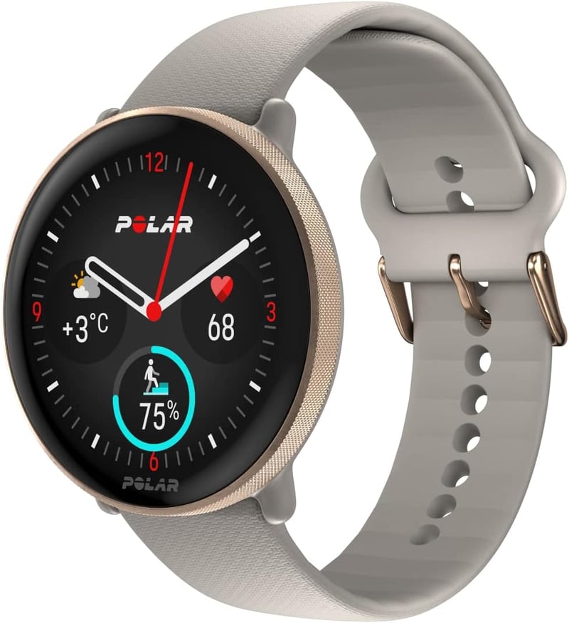 Polar Ignite 3 GPS Fitness Smartwatch AMOLED Kijelzővel és Alvásanalízissel - S L, Greige/Gold, Ignite 3
