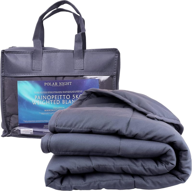 Polar Night Súlyozott Takaró Felnőtteknek 9 kg - 150x200 cm Szürke Nehéztakaró Mélyalváshoz, Légáteresztő Mikroszálas Relaxációs Terápiás Pa