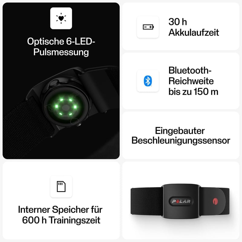 Polar Verity Sense optikai pulzusmérő sportóra ANT+ Bluetooth kompatibilis