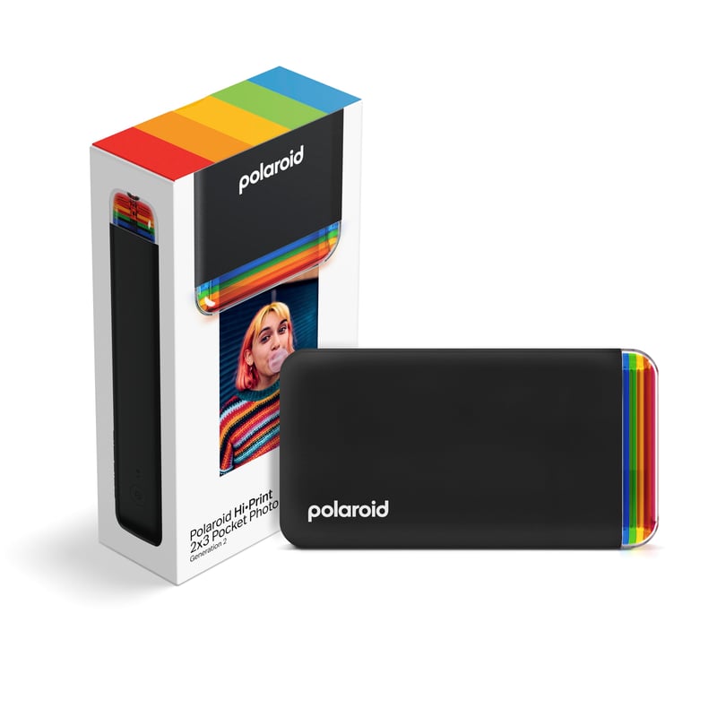 Imprimantă foto portabilă Polaroid Hi-Print de generația a 2-a, 2x3, cu Bluetooth și tehnologie dye-sub - Negru