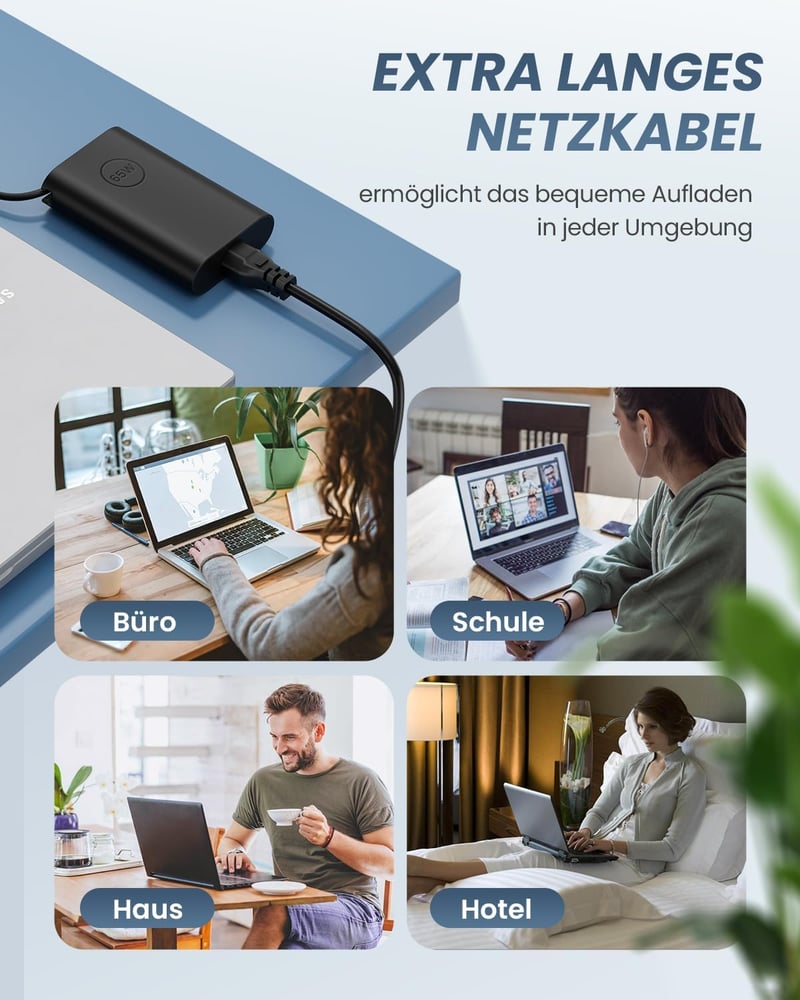 Polerty 65W USB-C Laptop Töltő Dell Latitude 5520 5420 XPS 13 Chromebook Kompatibilis - Gyorstöltő Adapter Túlfeszültség Védelemmel