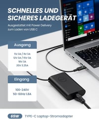 Polerty 65W USB-C Laptop Töltő Dell Latitude 5520 5420 XPS 13 Chromebook Kompatibilis - Gyorstöltő Adapter Túlfeszültség Védelemmel 2