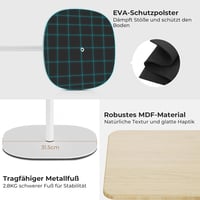 POLESTO Állítható Magasságú Álló Íróasztal 46-120 cm Laptop Állvánnyal, Mobil Prezentációs Asztal Irodához és Otthonhoz, Fehér 5
