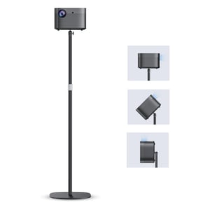 POLESTO Fém Projektor Állvány 50-125 cm, 360° Forgatható Nehéz Fém Talp, 5 kg Teherbírás, Kompatibilis Projektorokkal, Kamerákkal és Mobilte
