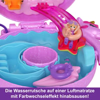 Polly Pocket HKV34 hracia súprava s jednorožcom a plťou, 12 doplnkov, vodná hra a 2 figúrky meniace farbu 5
