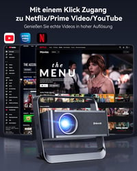 Polocsh P7 Hordozható 4K Projektor 1500 ANSI Lumen, 1080P FHD Felbontás, WiFi 6, Bluetooth, Automata Keystone, Elektromos Fókusz, Acélszürke 3