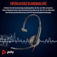 Poly Blackwire 3220 USB-C Headset Zajszűrő Mikrofonnal Teams Zoom Kompatibilis - BLACKWIRE, C3220 USB-C, USB C/A ADAPTER, ECOMM, USB-C/A 4