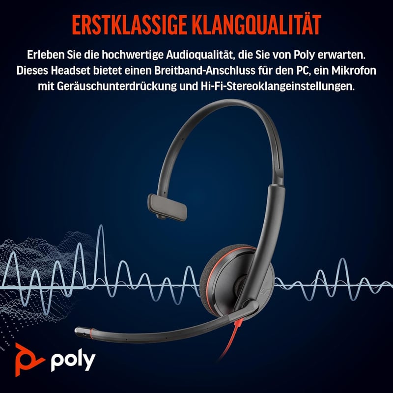 Poly Blackwire 3220 USB-C Headset Zajszűrő Mikrofonnal Teams Zoom Kompatibilis - BLACKWIRE, C3220 USB-C, USB C/A ADAPTER, ECOMM, USB-C/A