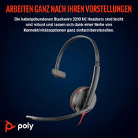Poly Blackwire 3220 USB-C Headset Zajszűrő Mikrofonnal Teams Zoom Kompatibilis - BLACKWIRE, C3220 USB-C, USB C/A ADAPTER, ECOMM, USB-C/A 2