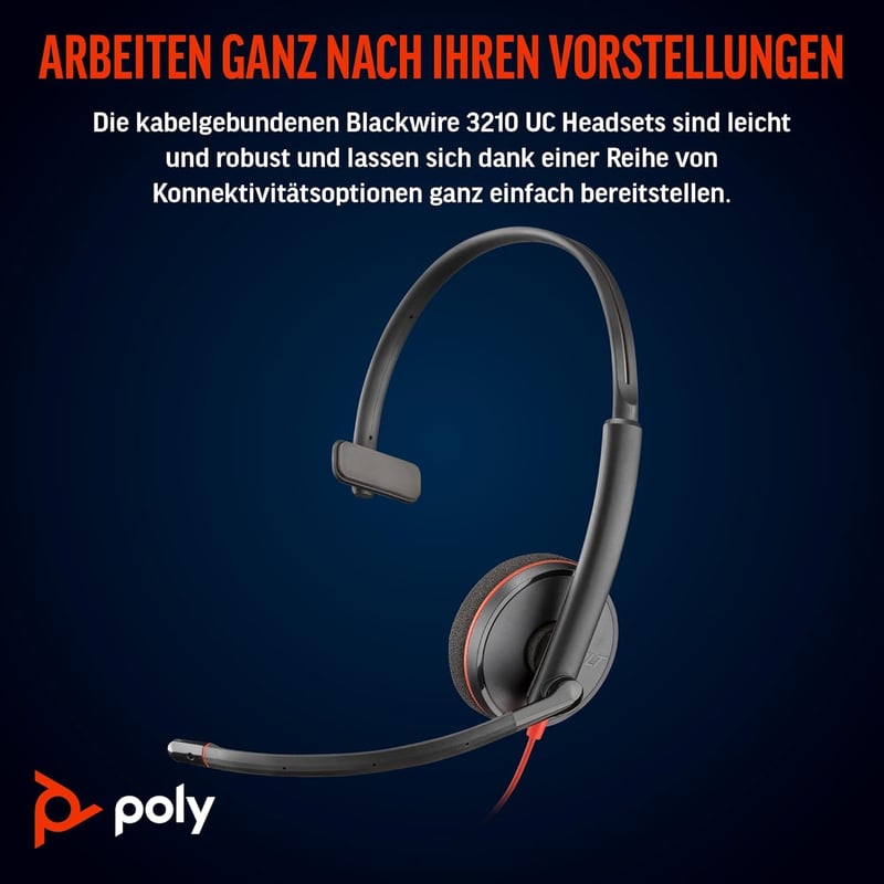 Poly Blackwire 3220 USB-C Headset Zajszűrő Mikrofonnal Teams Zoom Kompatibilis - BLACKWIRE, C3220 USB-C, USB C/A ADAPTER, ECOMM, USB-C/A
