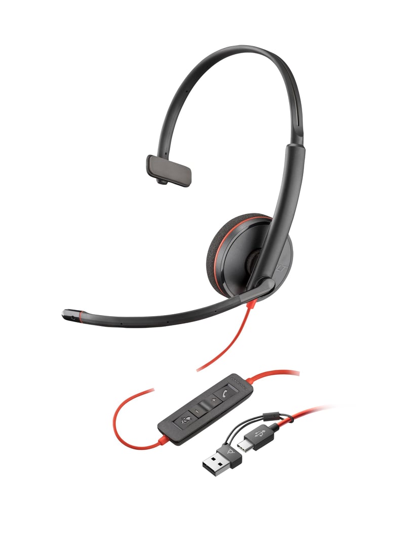 Žičane slušalice Poly Blackwire 3220 USB-C, s mikrofonom za poništavanje buke, stereo