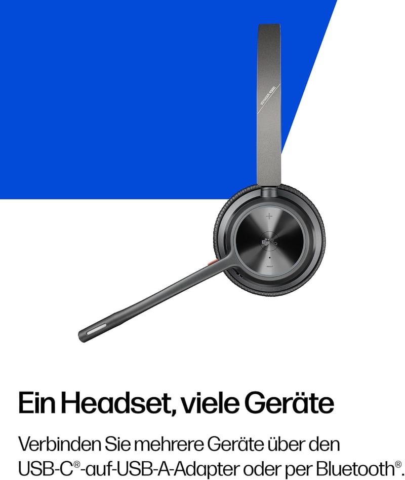 Poly Voyager 4320 Bluetooth Headset Töltőállomással, Zajszűrés, Teams Certified