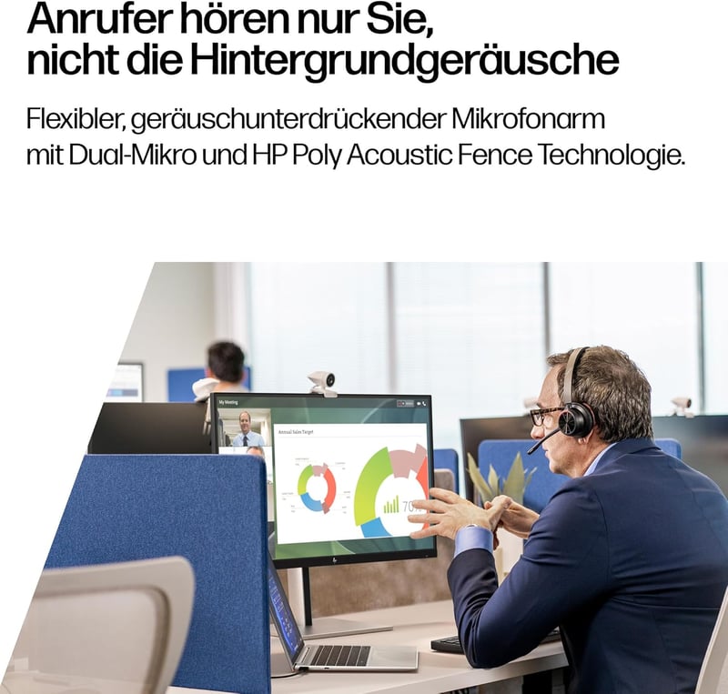 Poly Voyager 4320 Bluetooth Headset Töltőállomással, Zajszűrés, Teams Certified