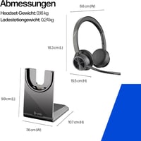 Poly Voyager 4320 Bluetooth Headset Töltőállomással, Zajszűrés, Teams Certified 7