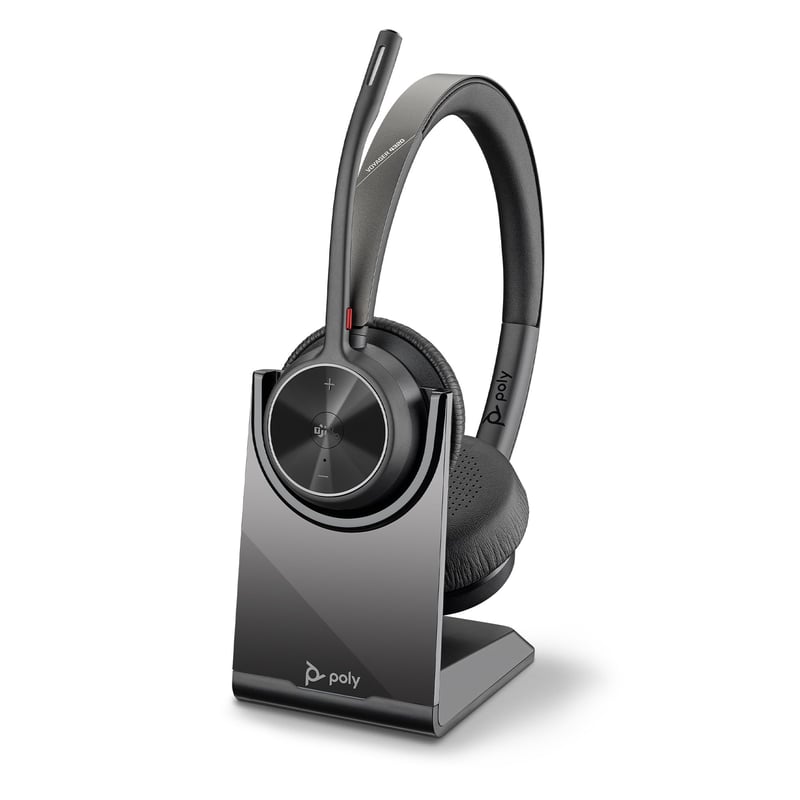 Poly Voyager 4320 UC Bluetooth slušalice s postoljem za punjenje i mikrofonom s tehnologijom za uklanjanje buke