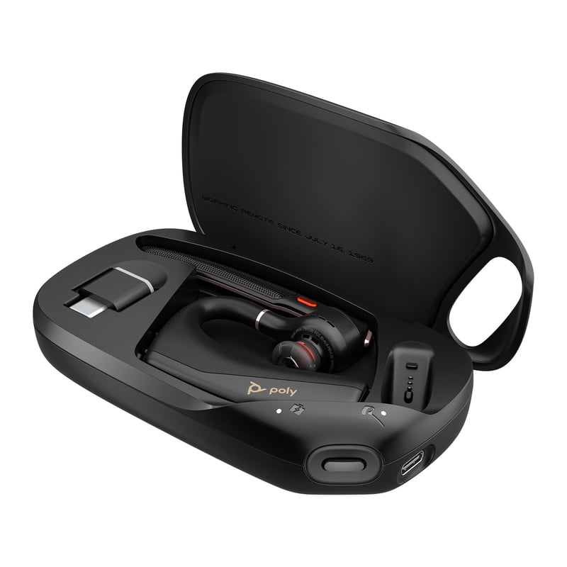 Bluetooth headset Poly Voyager Legend 50-M UC – NoiseBlockAI, WindSmart, inteligentný senzor, 10-hodinová výdrž batérie, potlačenie hluku, nabíjacie puzdro, čierny