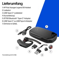 Bluetooth headset Poly Voyager Legend 50-M UC – NoiseBlockAI, WindSmart, inteligentný senzor, 10-hodinová výdrž batérie, potlačenie hluku, nabíjacie puzdro, čierny 10