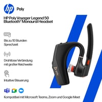 Bluetooth headset Poly Voyager Legend 50-M UC – NoiseBlockAI, WindSmart, inteligentný senzor, 10-hodinová výdrž batérie, potlačenie hluku, nabíjacie puzdro, čierny 3