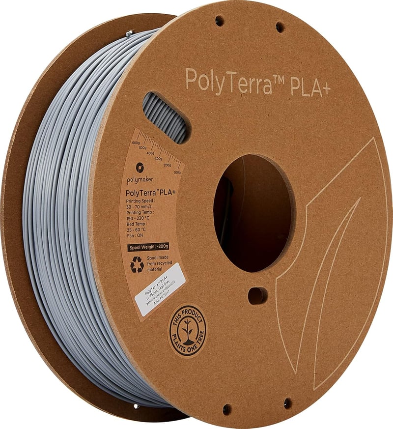 Polymaker PolyTerra PLA+ szürke 1,75mm 1kg nyomtatószál