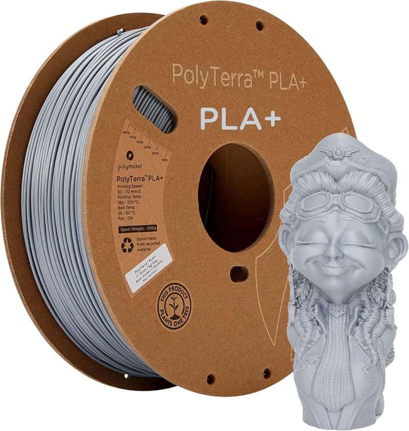 Polymaker PolyTerra PLA+ szürke 1,75mm 1kg nyomtatószál