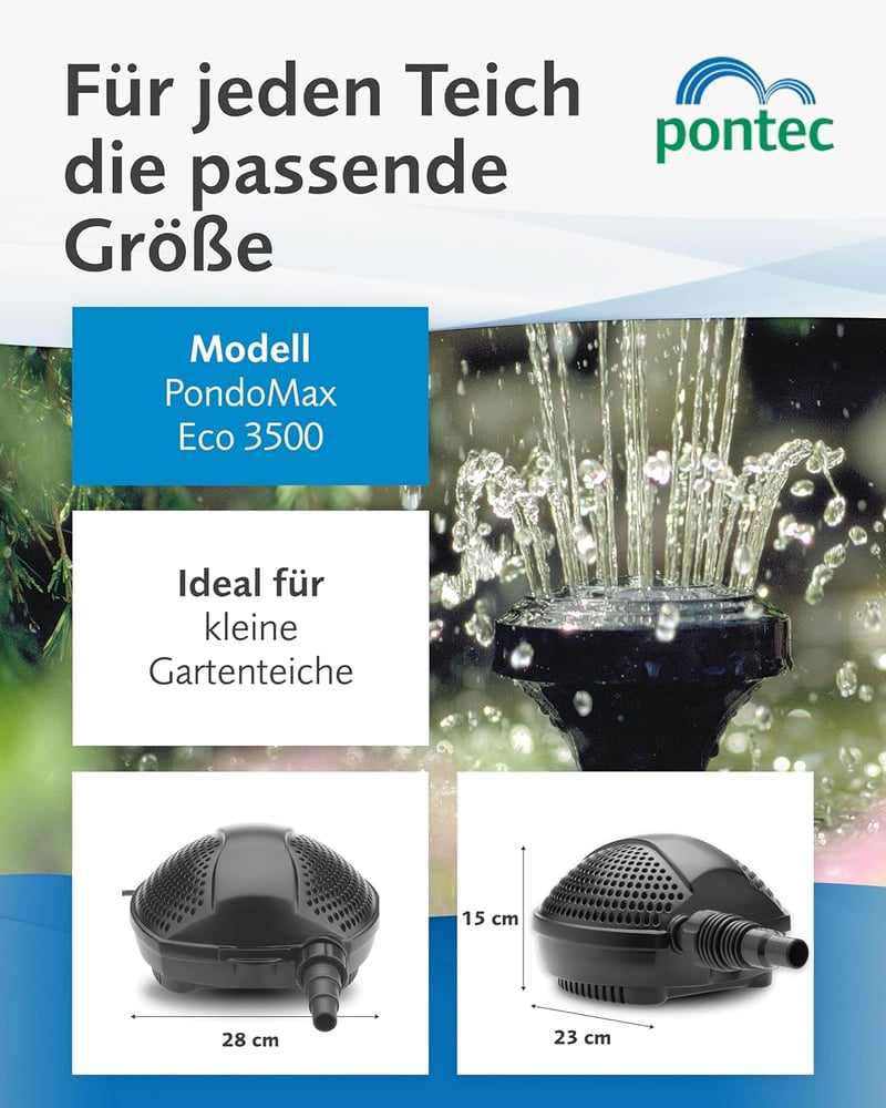 Pontec PondoMax Eco 3500 energiatakarékos szűrő és vízfolyás szivattyú - 3500, Single