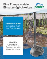 Pontec PondoVario 1000 crpka za fontanu za vrtno jezerce s filterom, 4 mlaznice, 1000 l/h, energetski učinkovita, crna 5