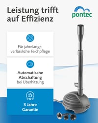 Pontec PondoVario 1000 crpka za fontanu za vrtno jezerce s filterom, 4 mlaznice, 1000 l/h, energetski učinkovita, crna 2
