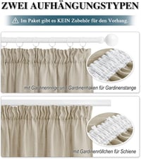 PONY DANCE 2 darabos függöny szett taupe linen hatással 245x140 cm 3