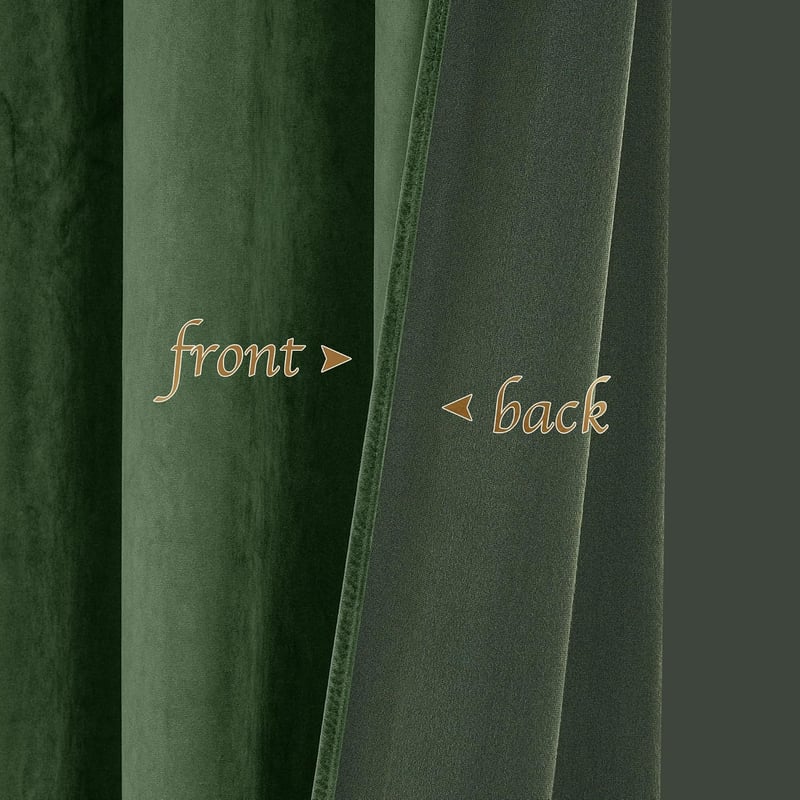 PONY DANCE Bársony Sötétítő Függöny Matcha Zöld 260x132cm Hőszigeteléssel 2db