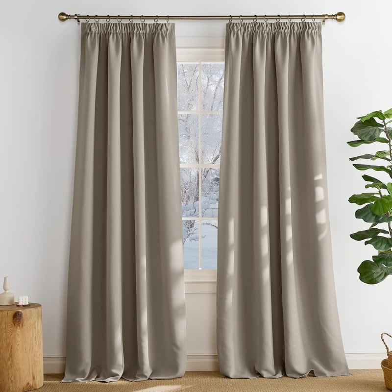PONY DANCE Extra hosszú sötétítő függöny szett 2db 260x140cm fekete-homok