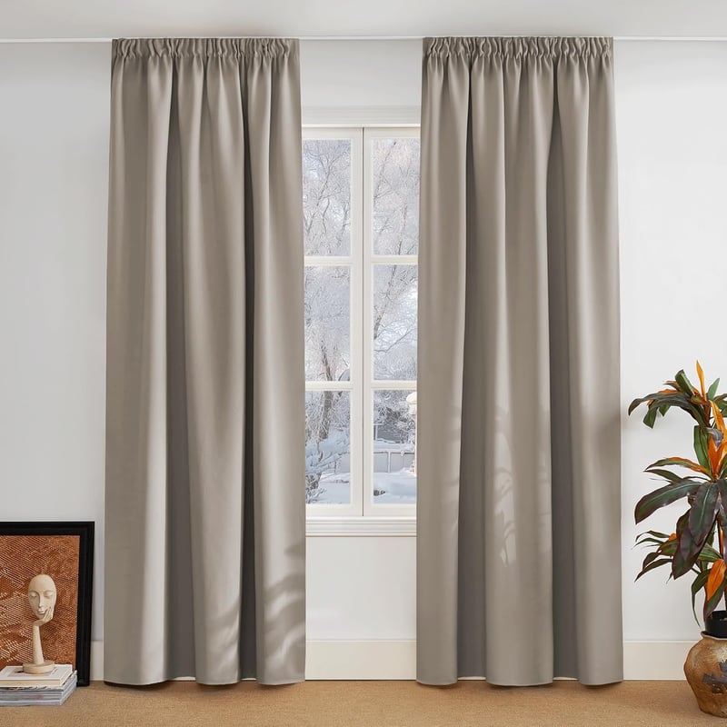 PONY DANCE Extra hosszú sötétítő függöny szett 2db 260x140cm fekete-homok