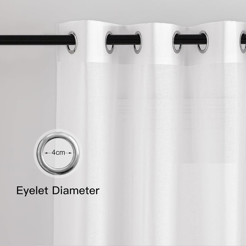 PONY DANCE Fehér Voile Függöny Szett 2db 137x140cm Konyhához Nappalihoz - H137 x B140 cm (2er Pack), 2, White