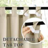 PONY DANCE Kültéri Függöny Levehető Fülekkel - Vízálló, Napvédő Teraszfüggöny Pavilonhoz, 2 db, 213×140 cm, Taupe Színben 3