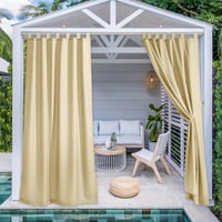 Perdea de exterior PONY DANCE cu inele detașabile, 2 buc., 240x140 cm, perdea impermeabilă pentru balcon, protecție solară, pentru foișor, bej 1