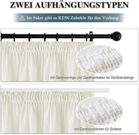 PONY DANCE Draperii din in cu bride – Semitransparente, alb fildeș, pentru șină, 260x300 cm, cu bandă plisată, pentru living, dormitor, bucătărie 6